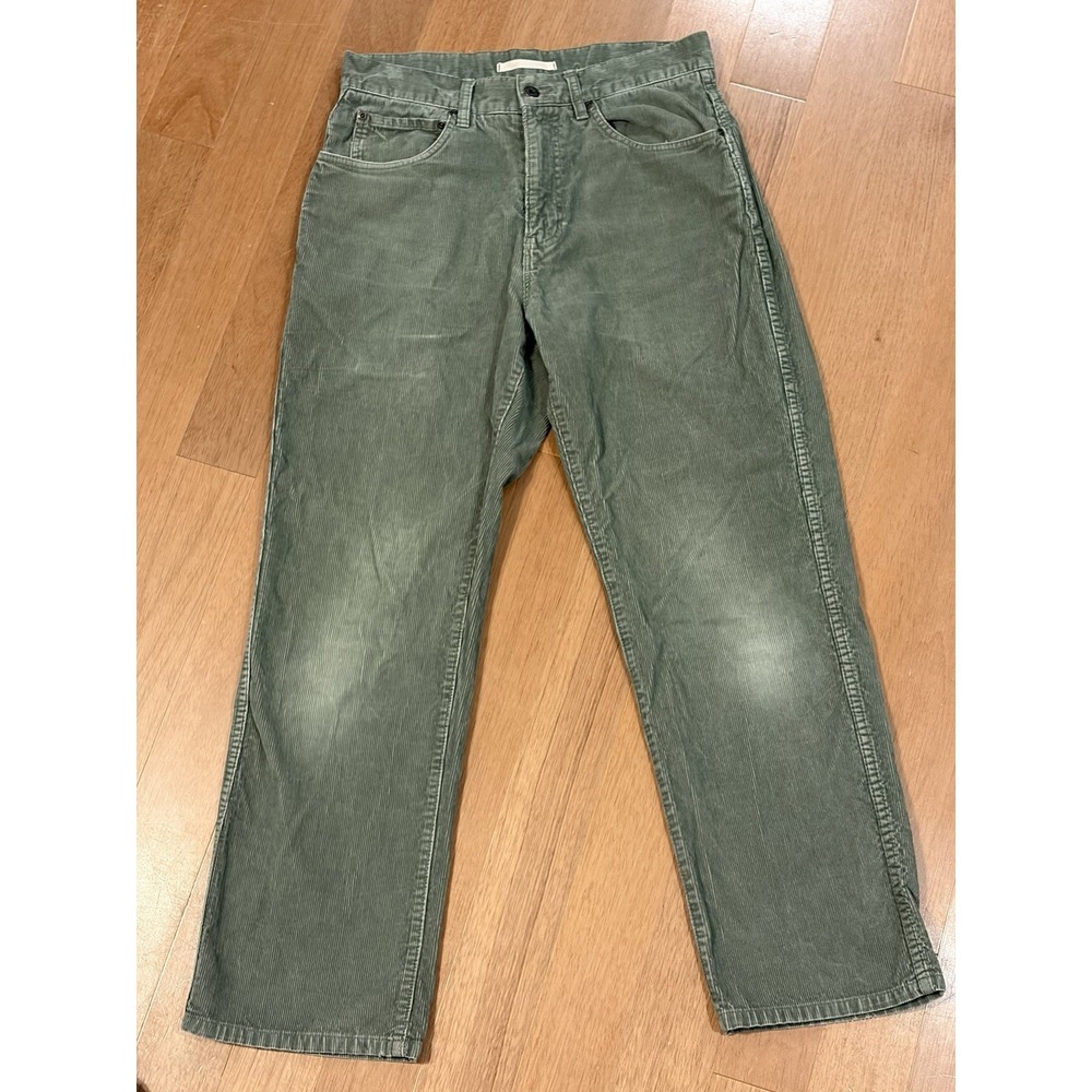 LL Bean Corduroy Pants Mens 30x30 Green Straight Leg Natural Fit 285262 Chino